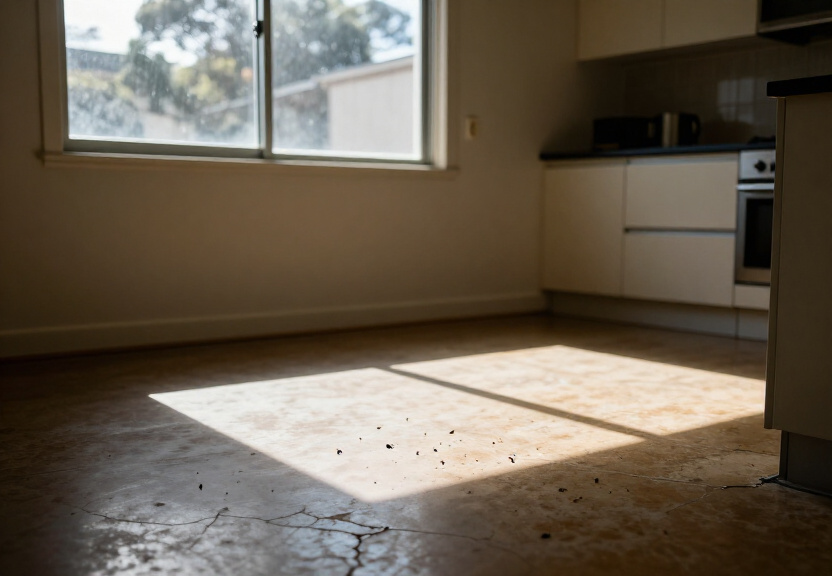 Rodent droppings in a Clontarf garage before treatment